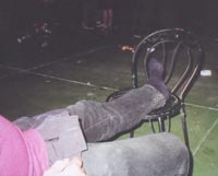 Toms Fuß beim lüften